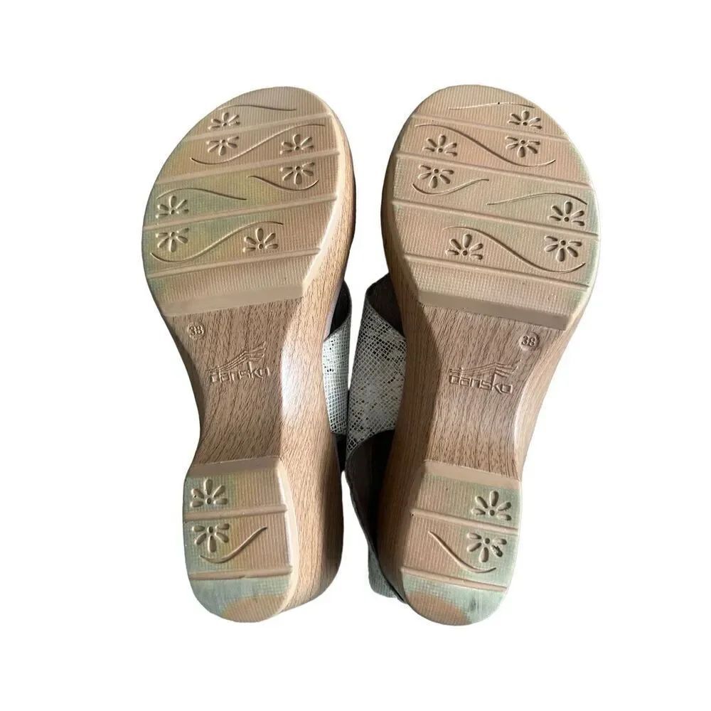 Dansko Jacinda Taupe Snake Slingback Sandals Size 38. US Size 7.5 - 8 - Picture 9 of 15